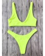 High Cut Neon Bikini Set - Neon Yellow S