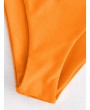 High Leg Knot Bikini Set - Orange L
