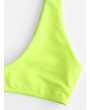  Scoop Sporty Cropped Bikini Top - Green Yellow S