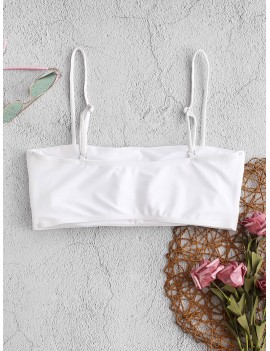  Boning Side Padded Cami Bikini Top - White S
