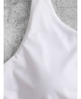  Knotted Padded Plain Swim Top - White S