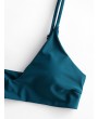  Thin Straps Bralette Bikini Top - Peacock Blue S