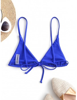  Bralette Plain String Bikini Top - Cobalt Blue S