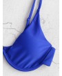  Plunge Underwire Push Up Bikini Top - Blueberry Blue S