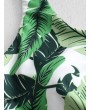  Palm Leaf Knot Cropped Bikini Top - Green Peas M