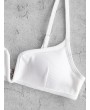 Ribbed V Wired Cami Bikini Top - White S