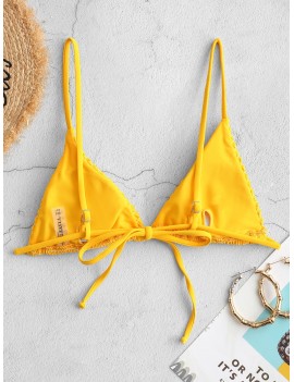  Shirred Cami Padded Bikini Top - Bee Yellow M