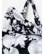 Back Tied Cut Out Floral Kid Swimwear - Black 4t