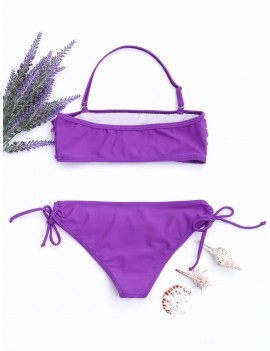 Ruffles Tiered Kids String Bikini - Purple 5t